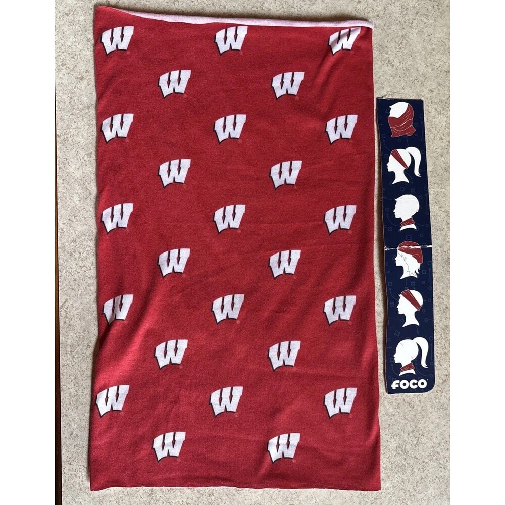 Foco UW Madison WI Badgers Neck Gaiter / Scarf / Mask / Bandana College